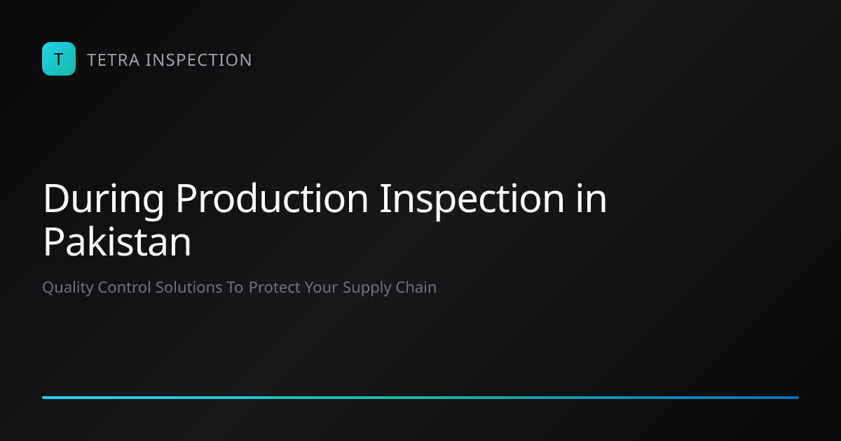 During Production Inspection in Pakistan | Tetra Inspection