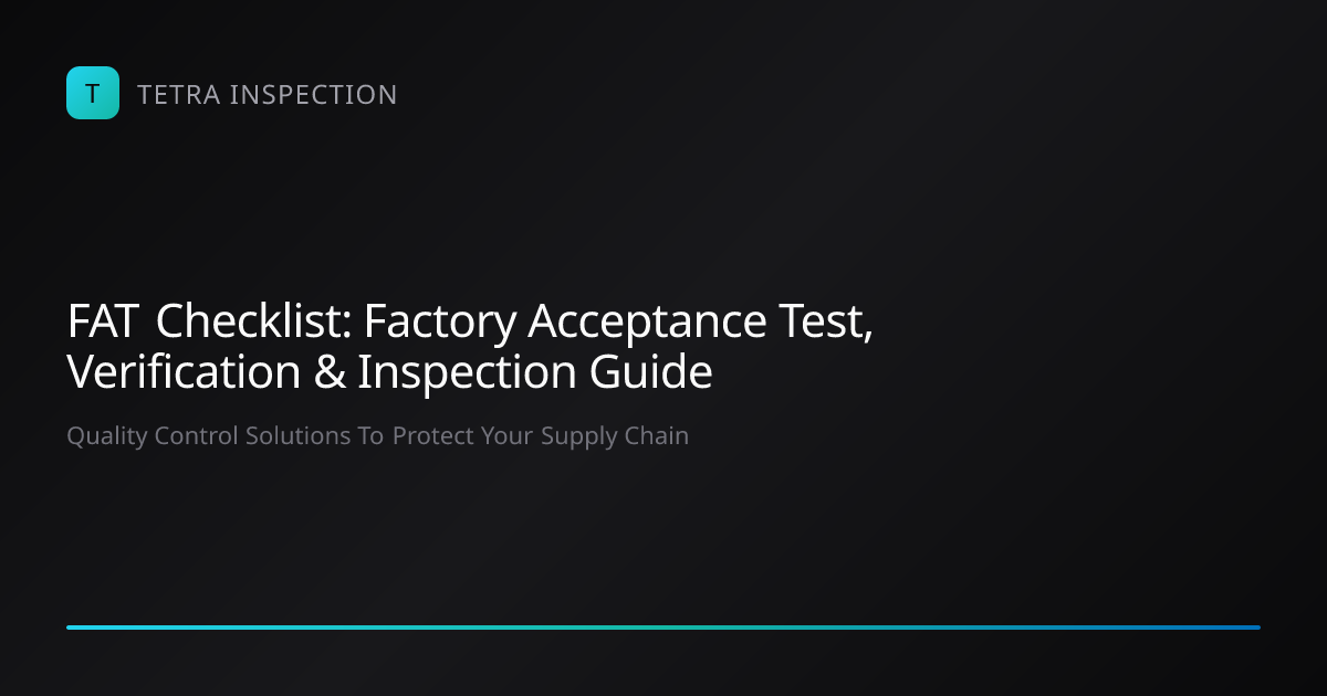 FAT Checklist: Factory Acceptance Test & Verificat… | Tetra Inspection